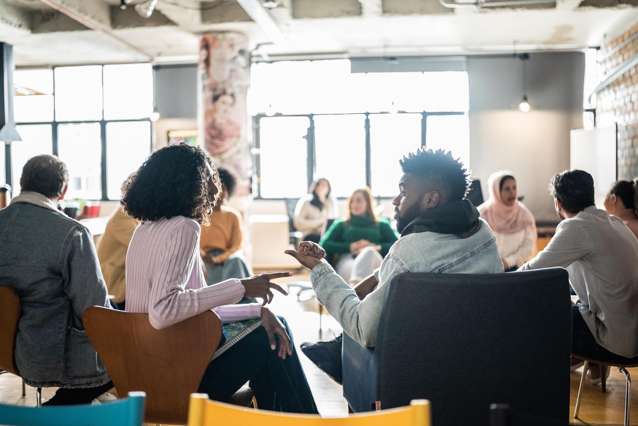 People talking in a conference room